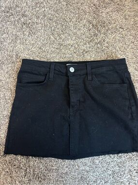 Black Denim Mini Skirt - Classic High-Waist